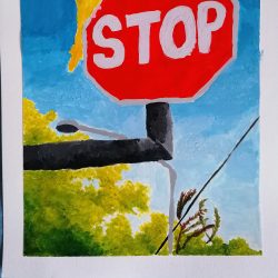 Anita-Forde-Eg-3-Bird-on-Sign-Acrylic-Paint-_2